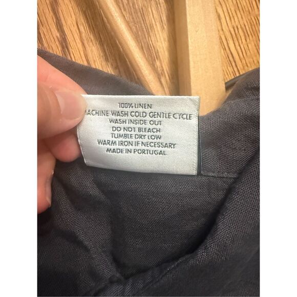 Parachute Charcoal Gray Linen Collared Long Sleeve Button Up Shirt Size Medium - Picture 4 of 5